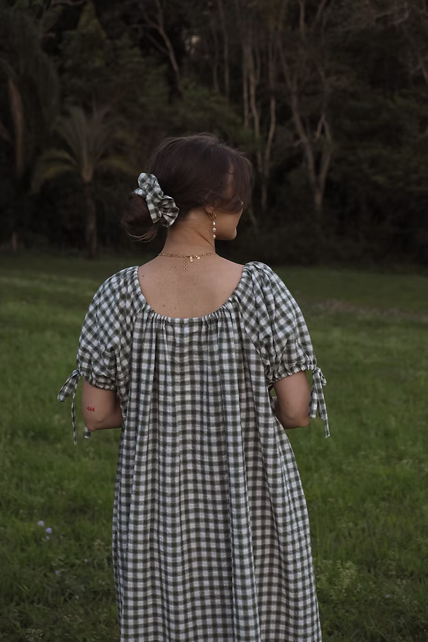 Mumma Maxi Dress - Forest Green Gingham