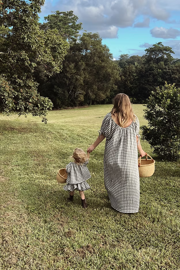 Mumma Maxi Dress - Forest Green Gingham