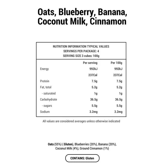 Oats Blueberry Banana Puree