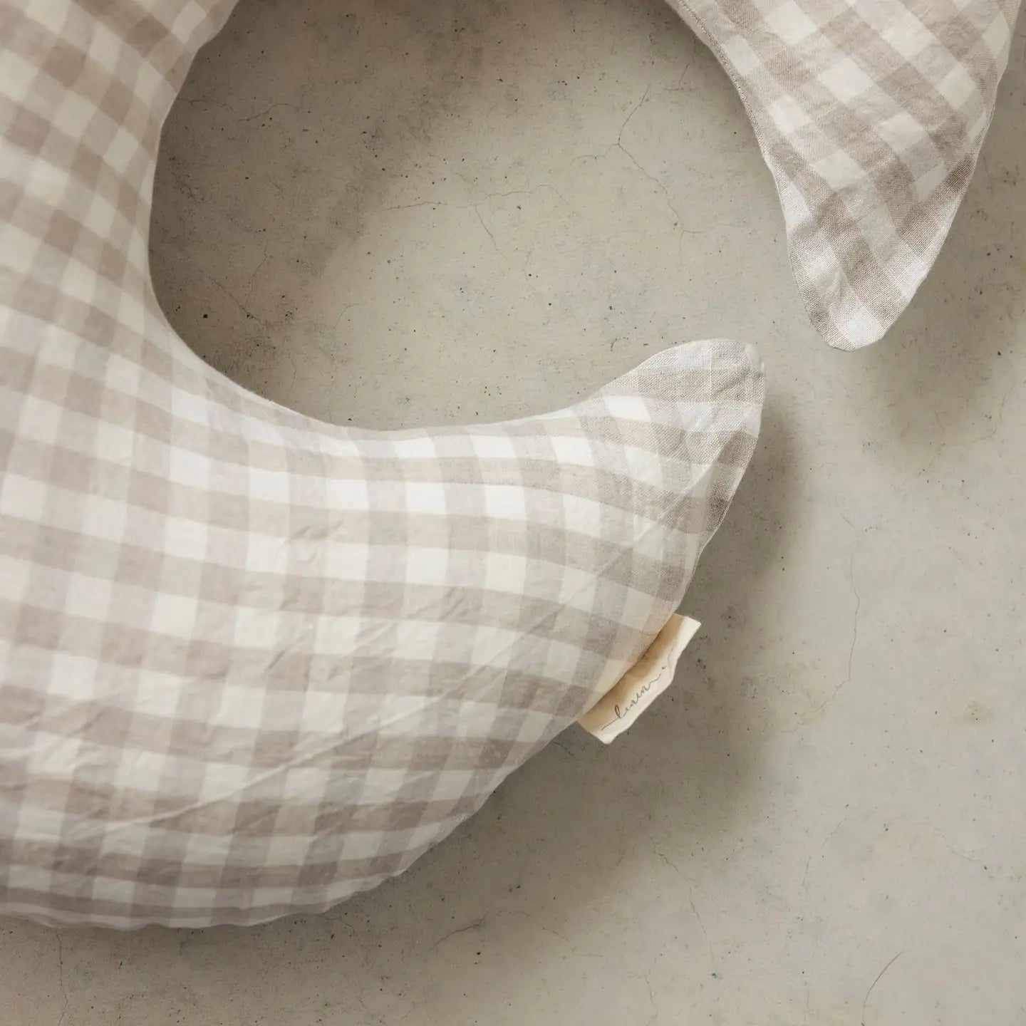 Linen Label Nursing Pillow and Cover – Moon Shape