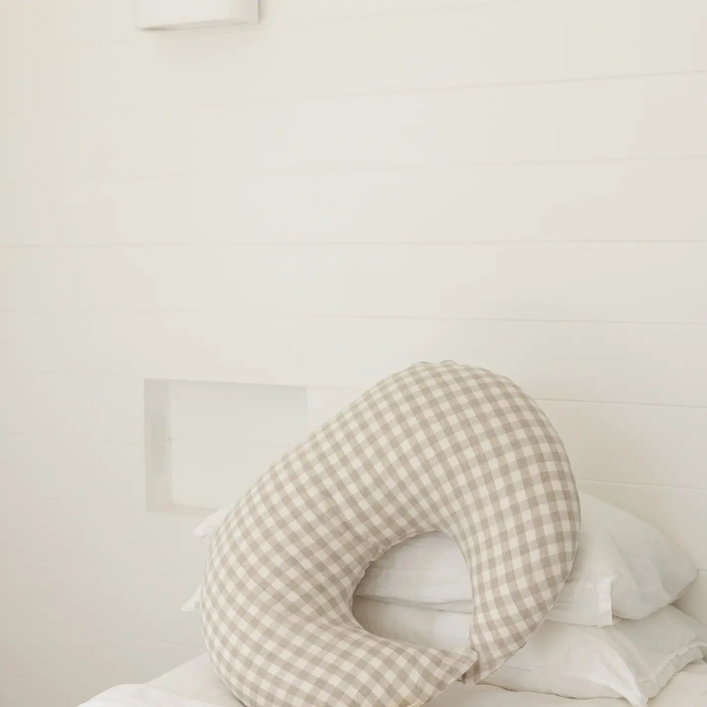 Linen Label Nursing Pillow and Cover – Moon Shape