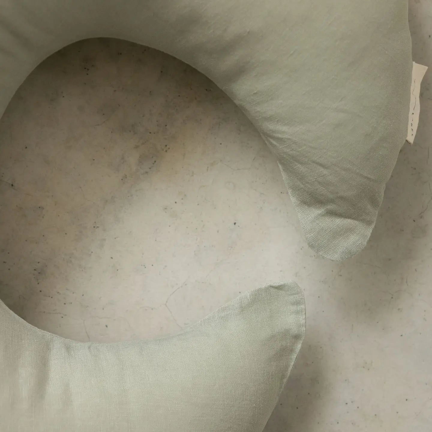 Linen Label Nursing Pillow and Cover – Moon Shape