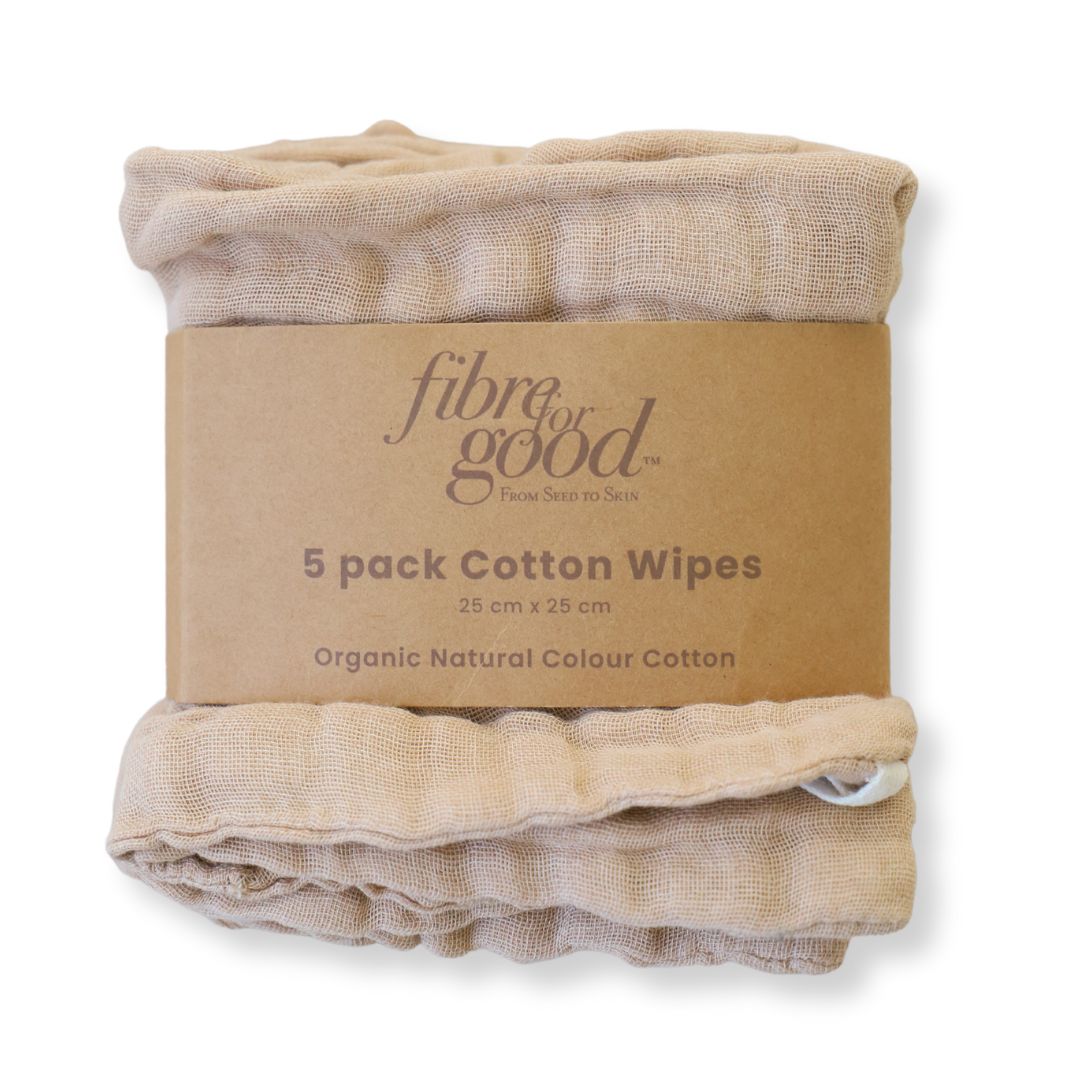 Organic Muslin Baby Wipes (5-Pack)