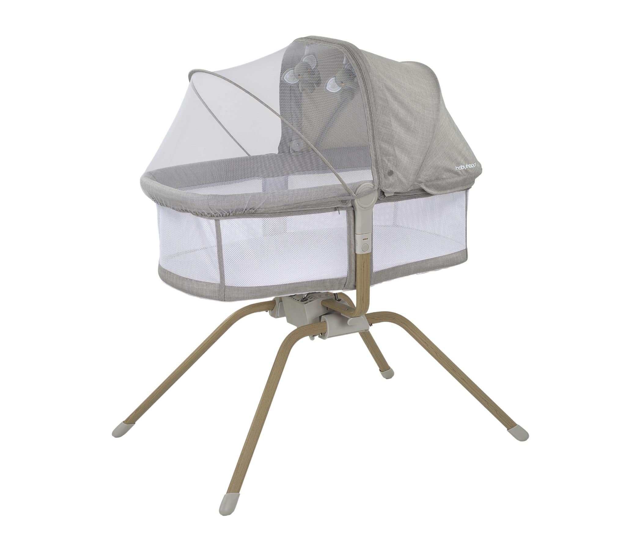 Babyhood Rocking Travel Bassinet - Beige or Light Grey - available to order