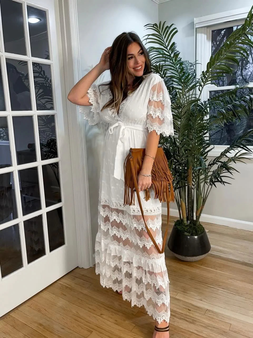 Roxy Lace Baby Shower Dress