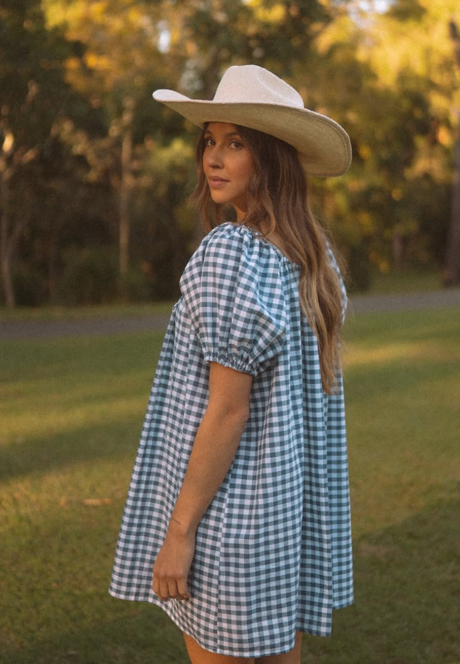 The Mumma Mini Duck Egg Gingham