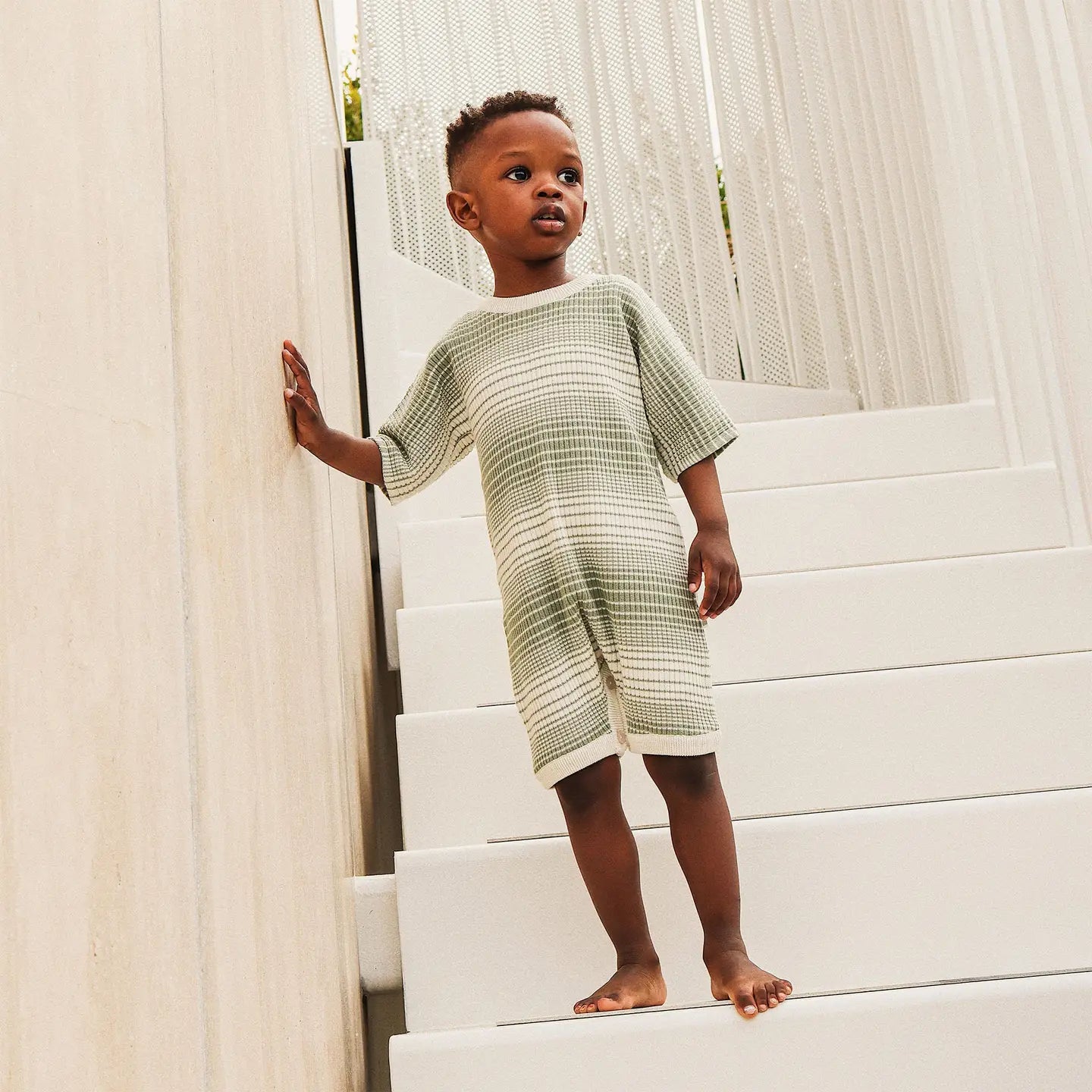 Slouchy Rib Knit Romper Forest Sage