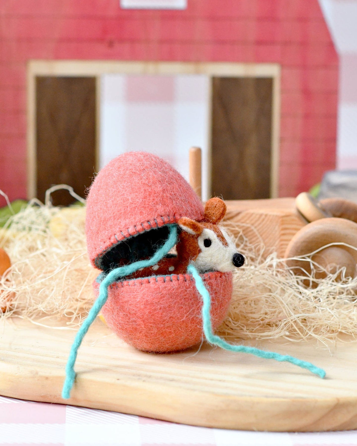 Felt Surprise Egg with Deer Inside