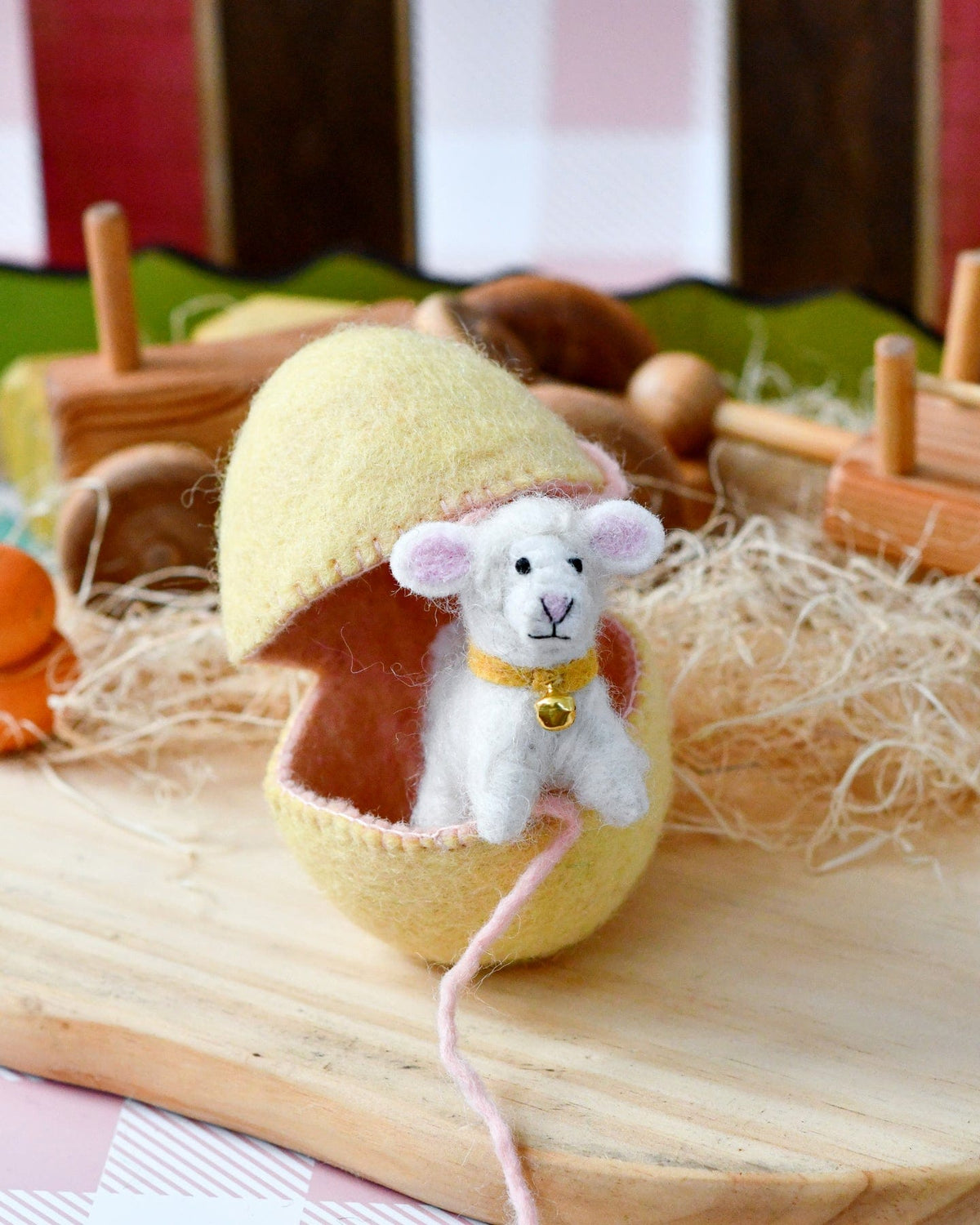 Felt Surprise Egg with Lamb Inside
