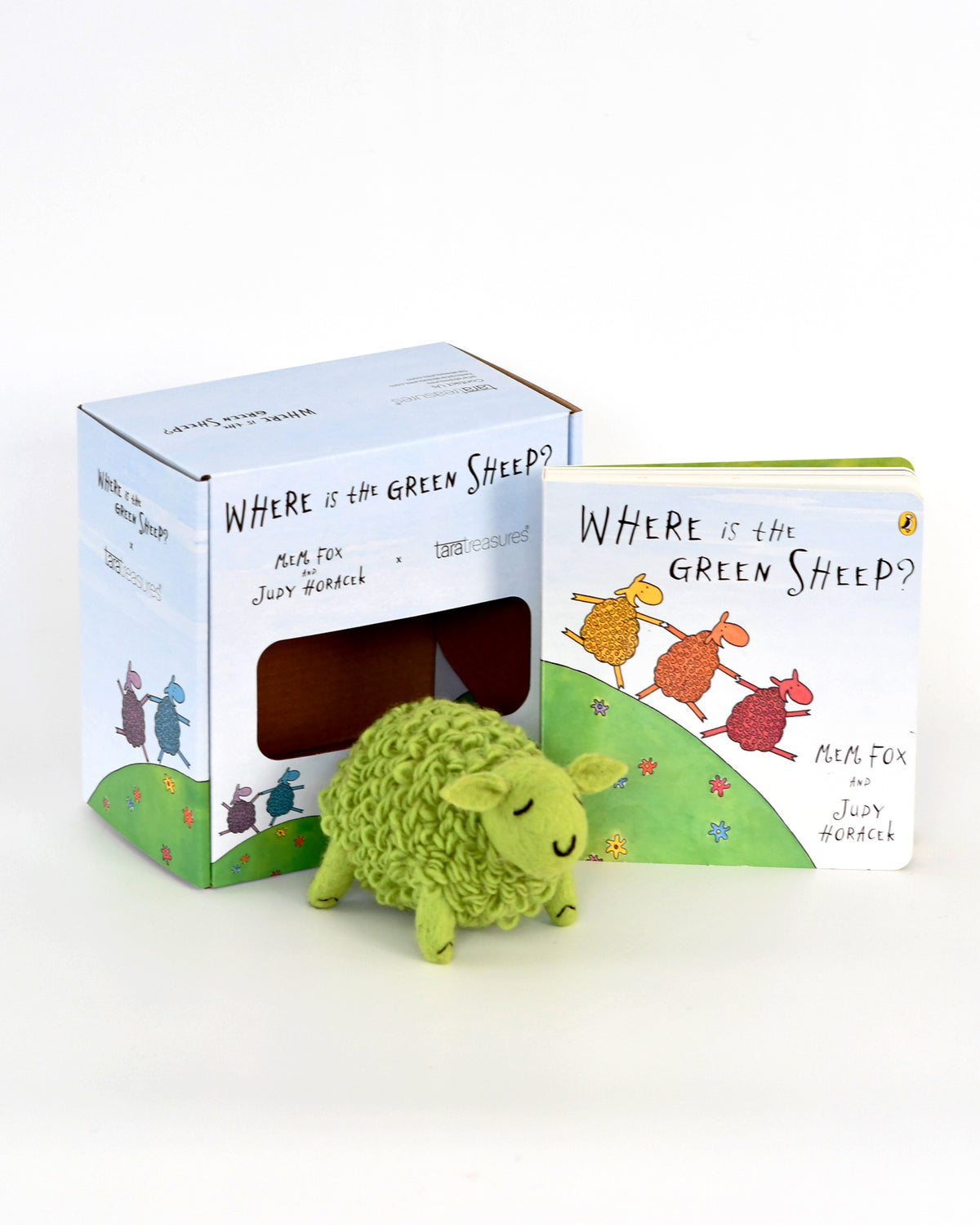 Where Is The Green Sheep? Large Green Sheep Toy and Book Set
