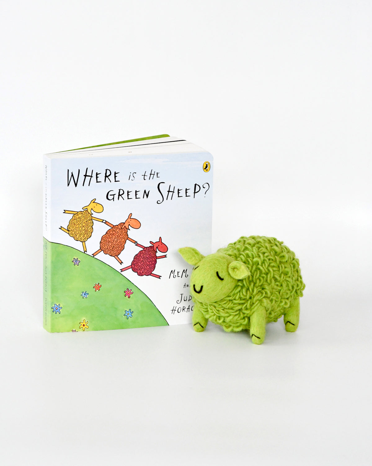 Where Is The Green Sheep? Large Green Sheep Toy and Book Set