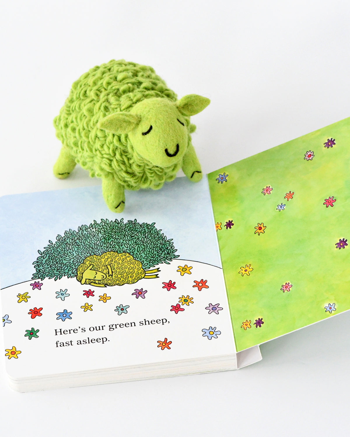 Where Is The Green Sheep? Large Green Sheep Toy and Book Set