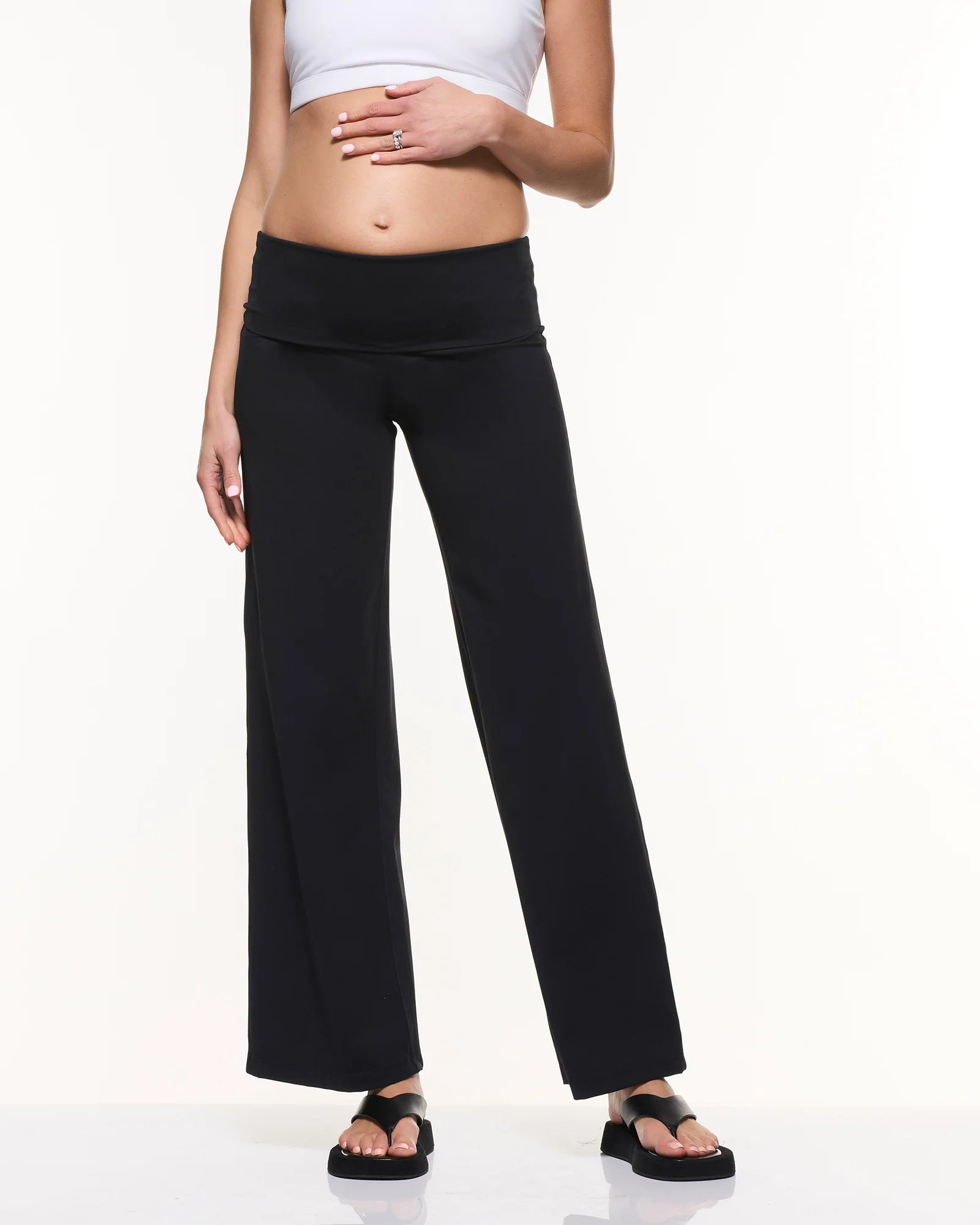 Wide Leg Overbelly Maternity Leggings