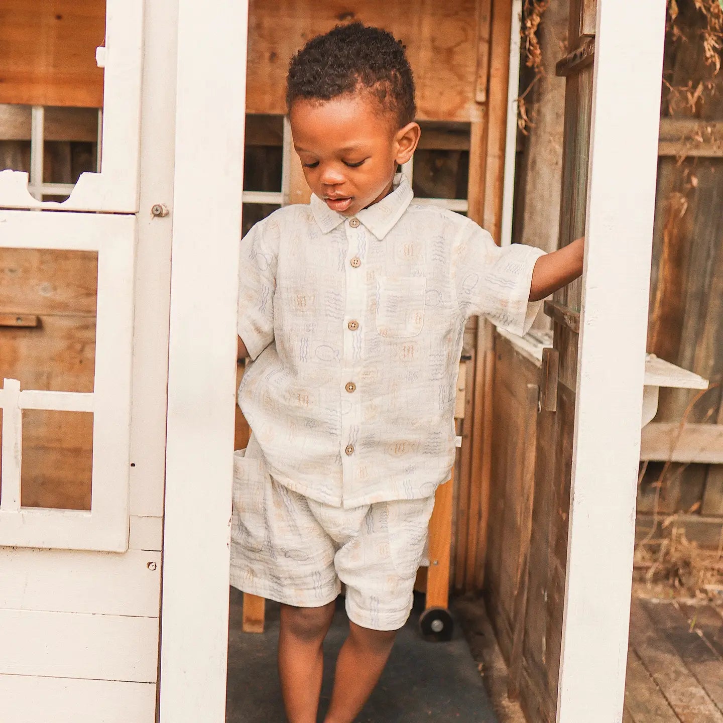 Salty Shores Woven Print Short