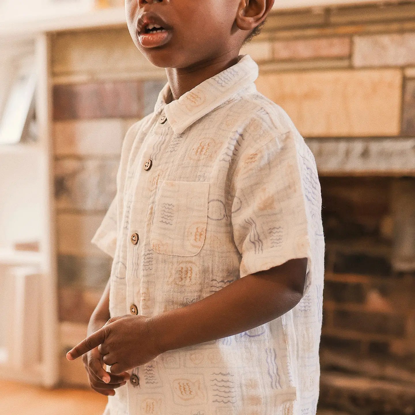 Woven Printed Short Sleeve Shirt