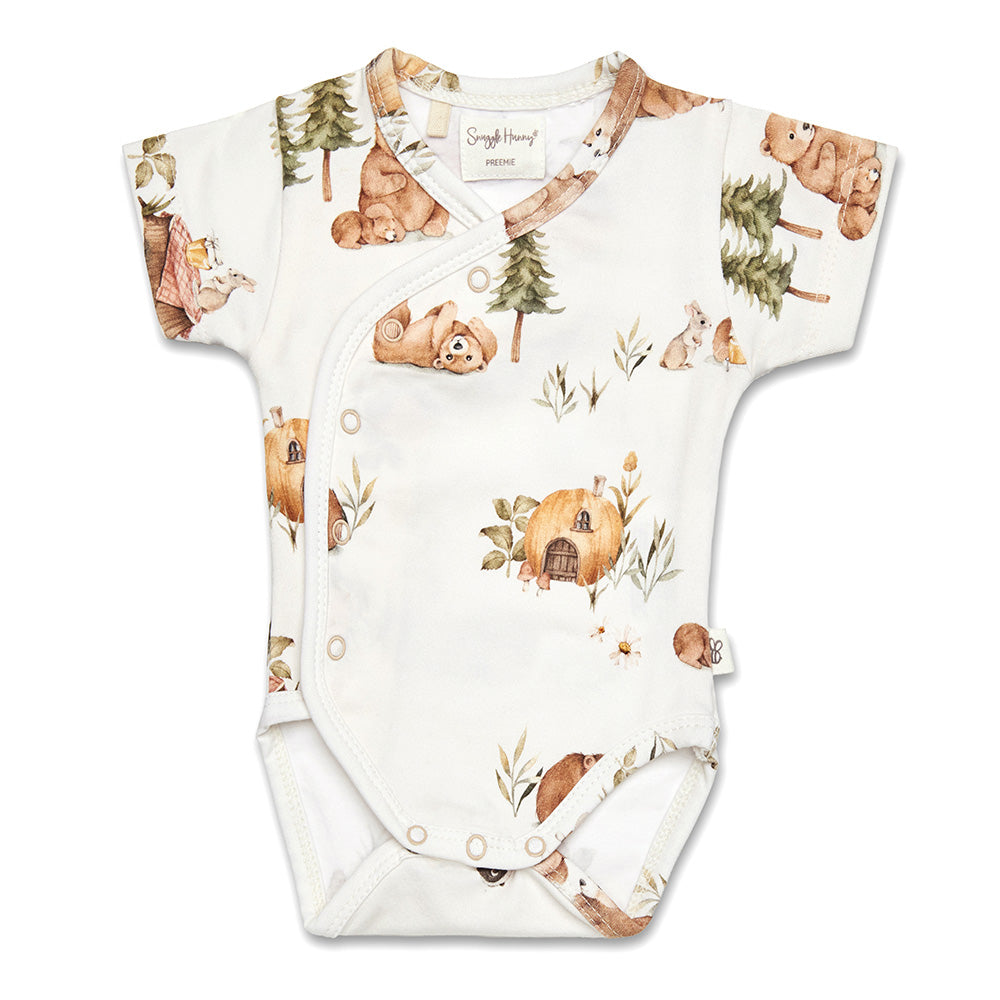 Snuggle Hunny Short Sleeve Organic Kimono Bodysuit