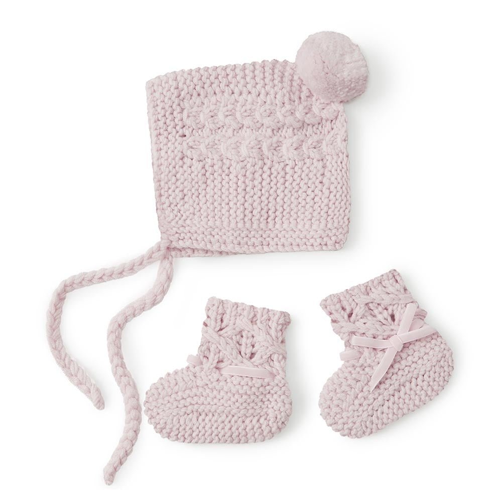 Merino Wool Bonnet & Booties