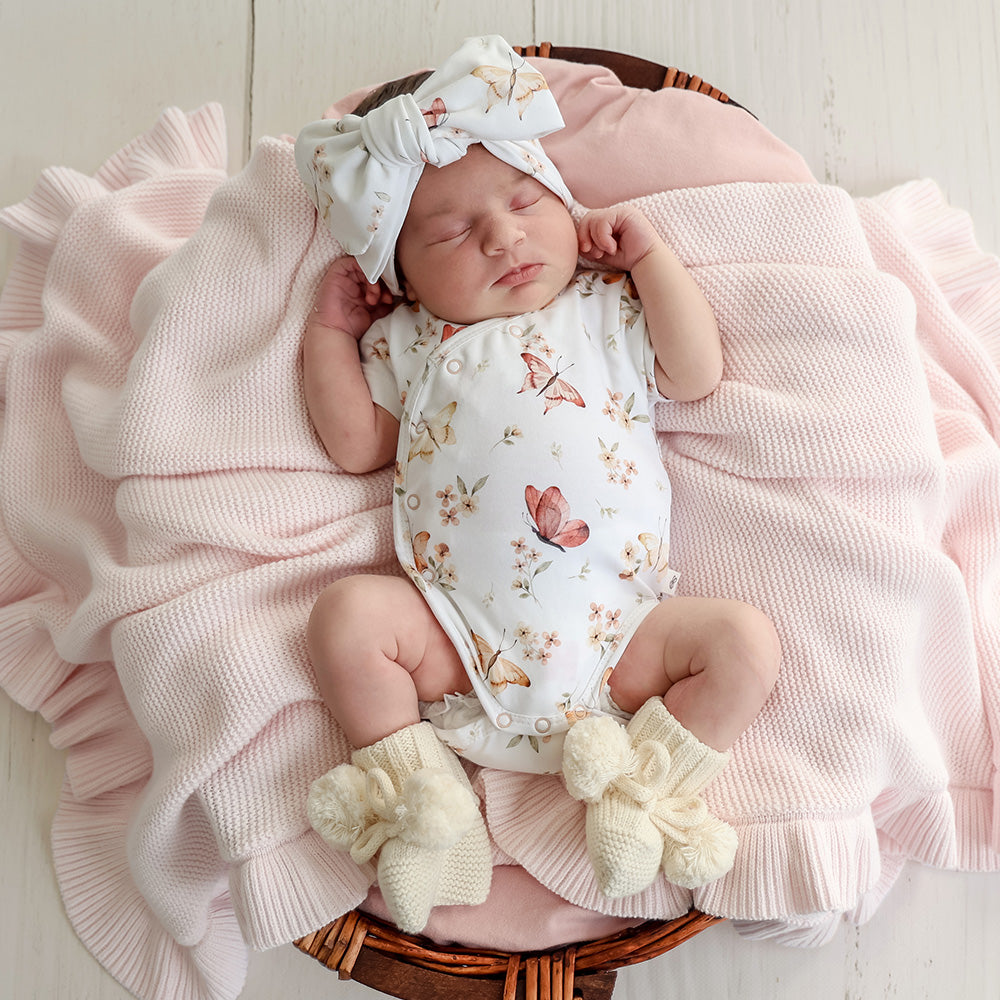 Snuggle Hunny Short Sleeve Organic Kimono Bodysuit
