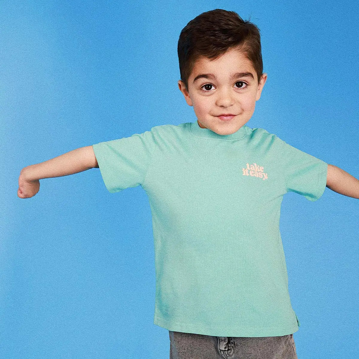 Take it Easy Kid Slang Tee in Moss