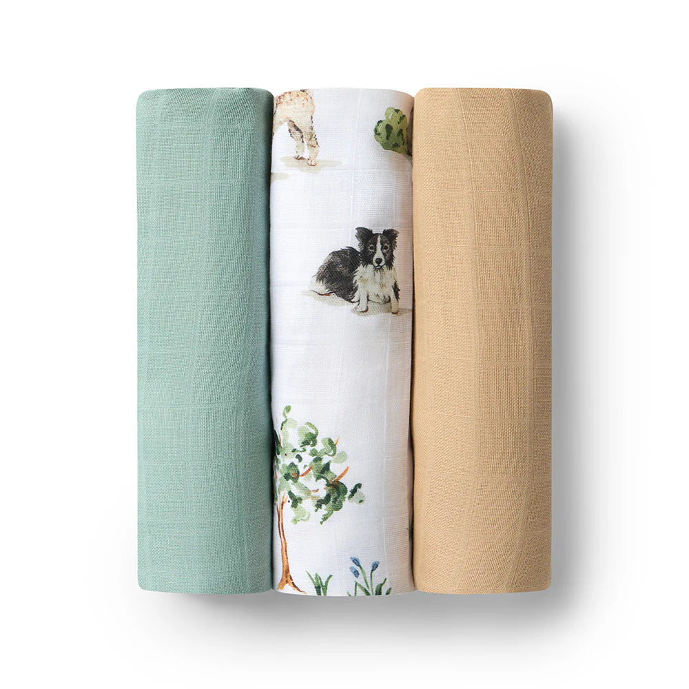 Large Organic Muslin Wraps 3 Pack