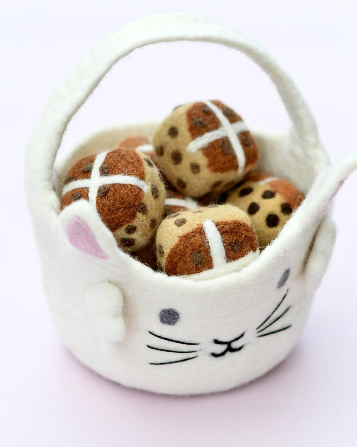 Felt Easter Egg Hunt Basket (White Bunny)