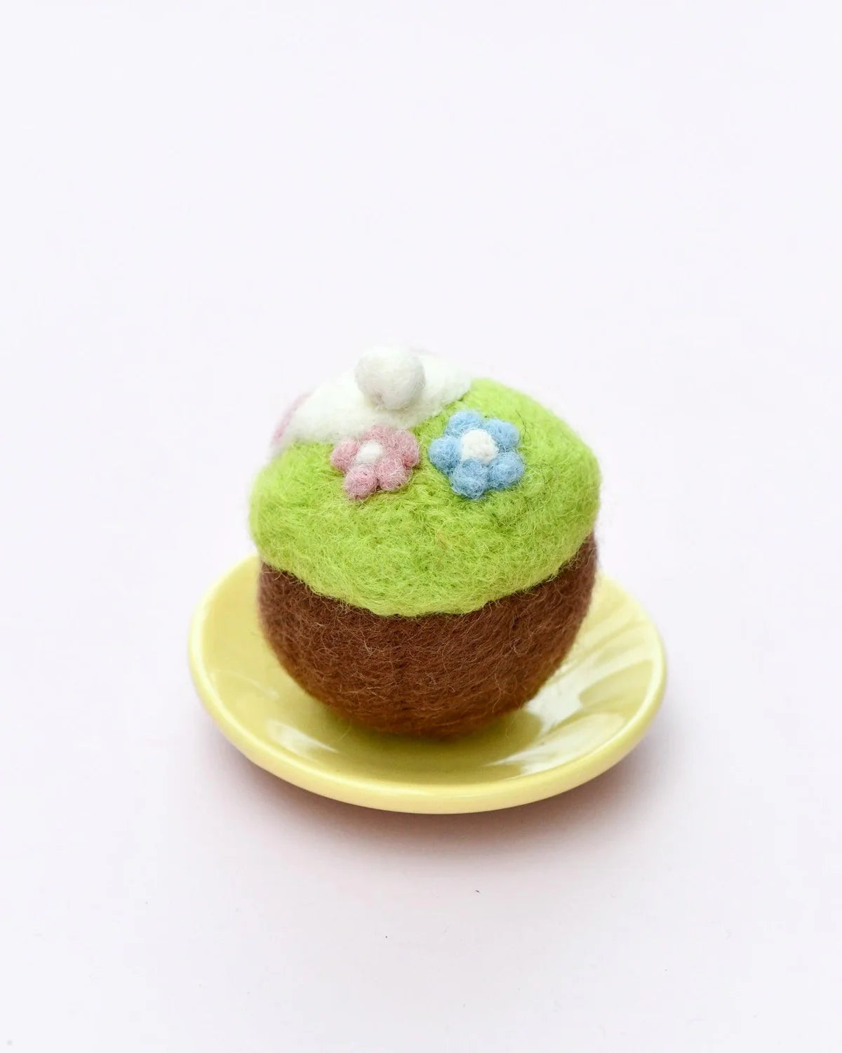 Felt Cupcake Easter Burrowing Bunny with Flowers