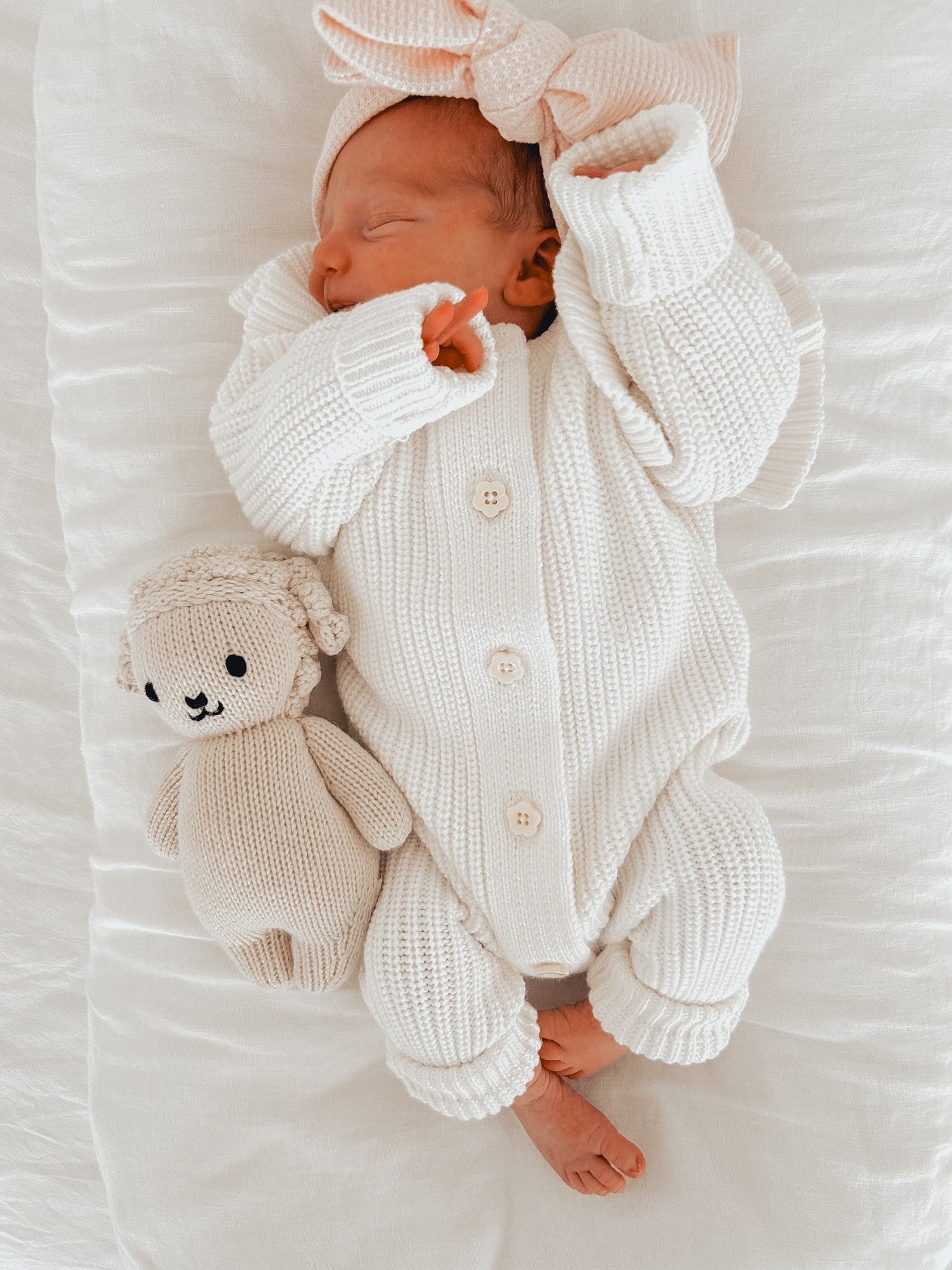 Long Flutter Ribbed Romper Milk