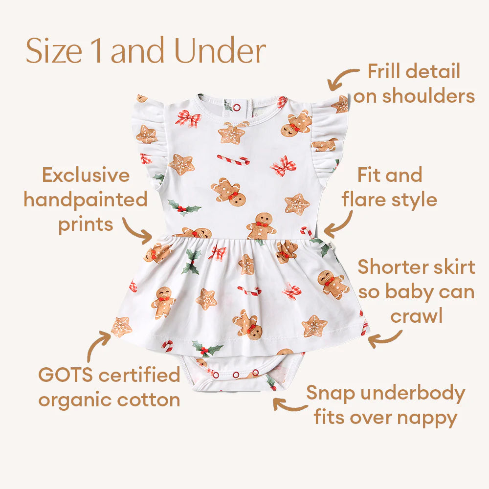 Gingerbread Short Sleeve Organic Dress