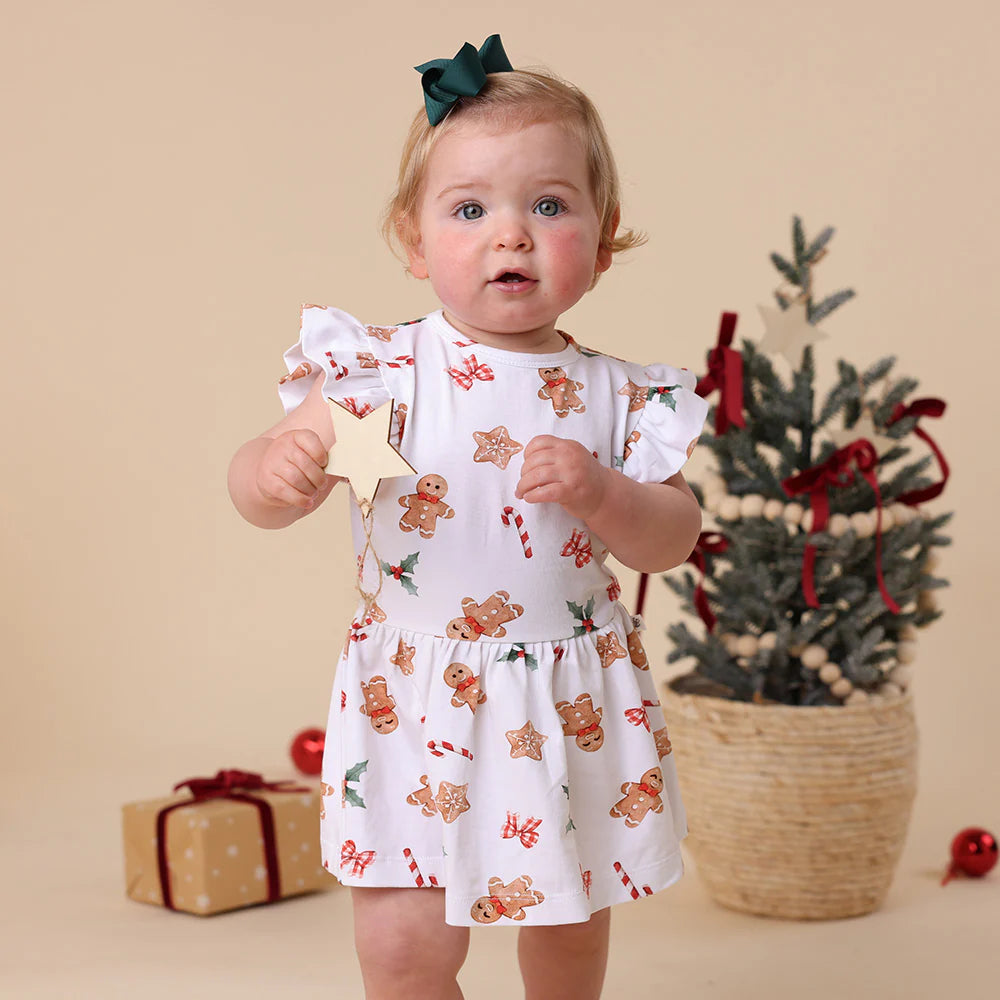 Gingerbread Short Sleeve Organic Dress