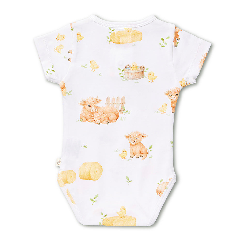 Highland Cows Short Sleeve Organic Bodysuit