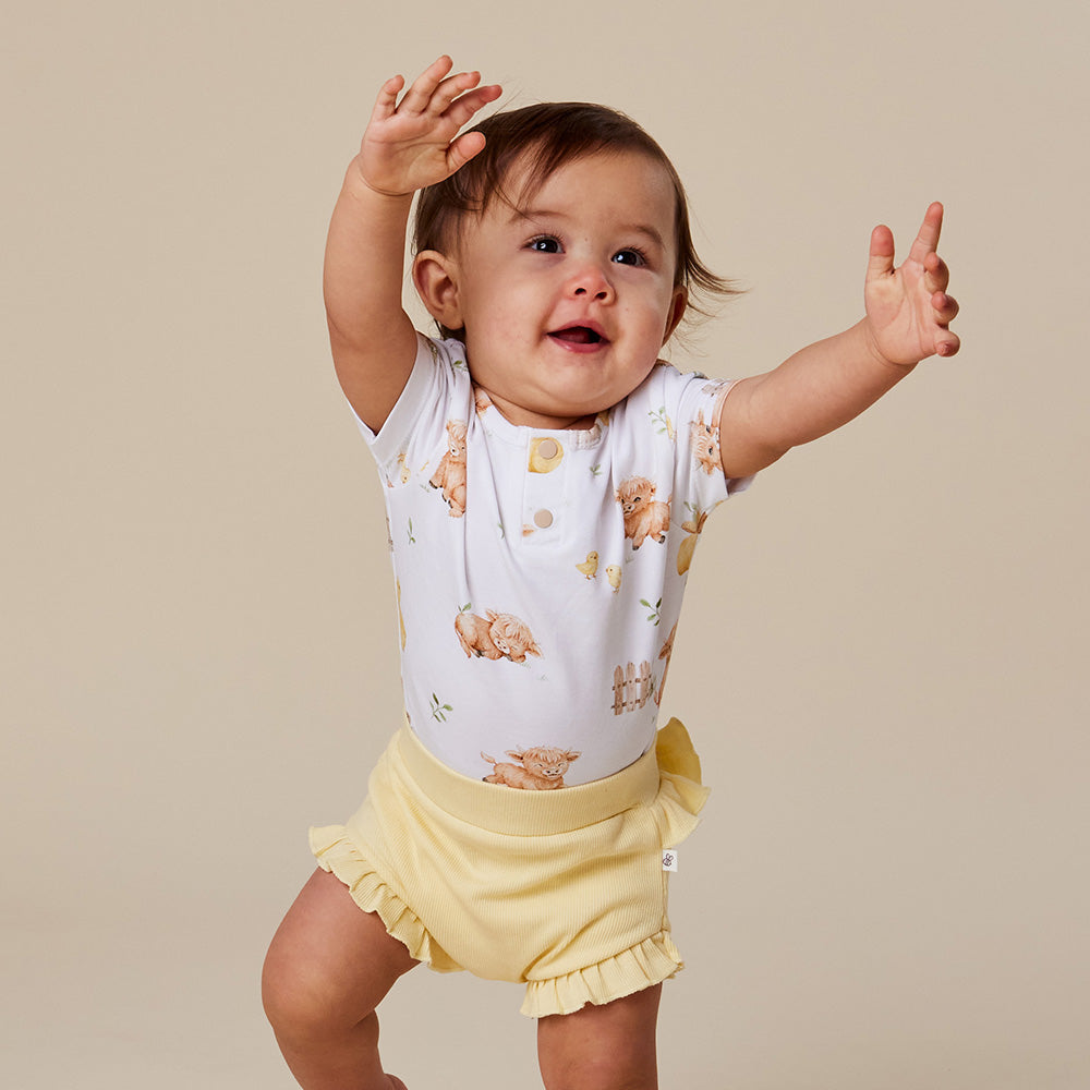 Highland Cows Short Sleeve Organic Bodysuit