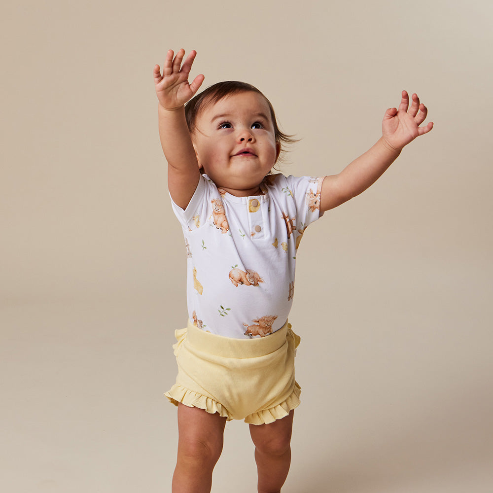 Highland Cows Short Sleeve Organic Bodysuit