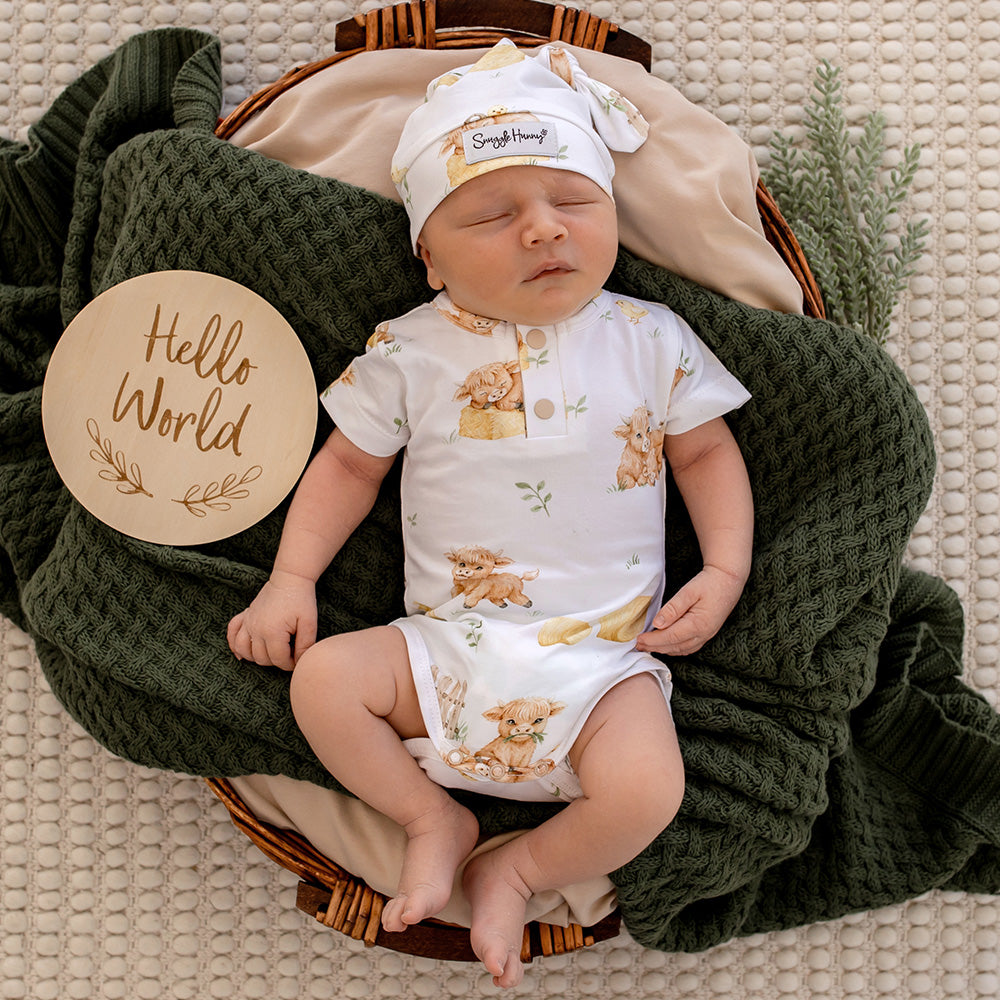 Highland Cows Short Sleeve Organic Bodysuit