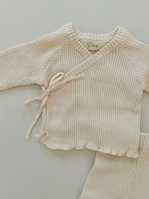 Ribbed Kimono Set Oat