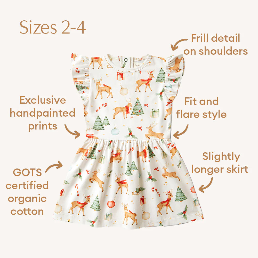 Prancer & Friends Short Sleeve Organic Dress