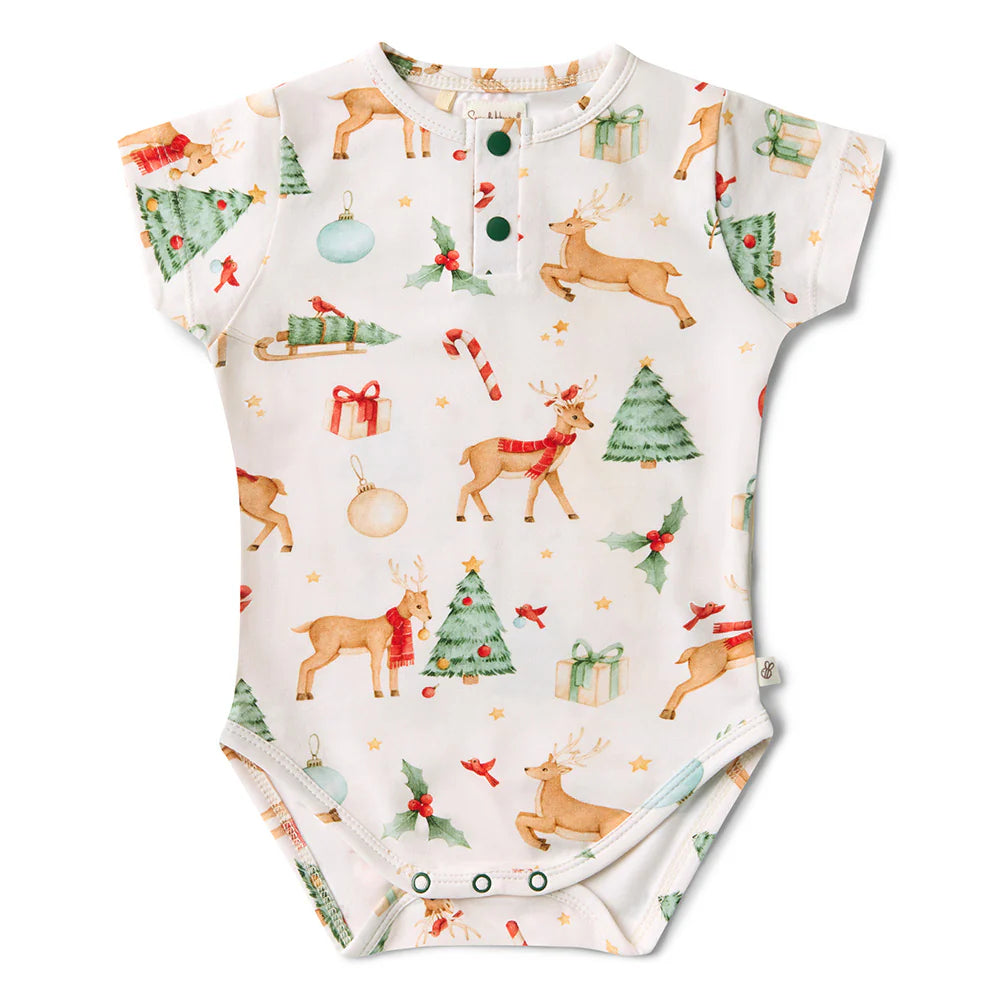 Prancer & Friends Short Sleeve Organic Bodysuit