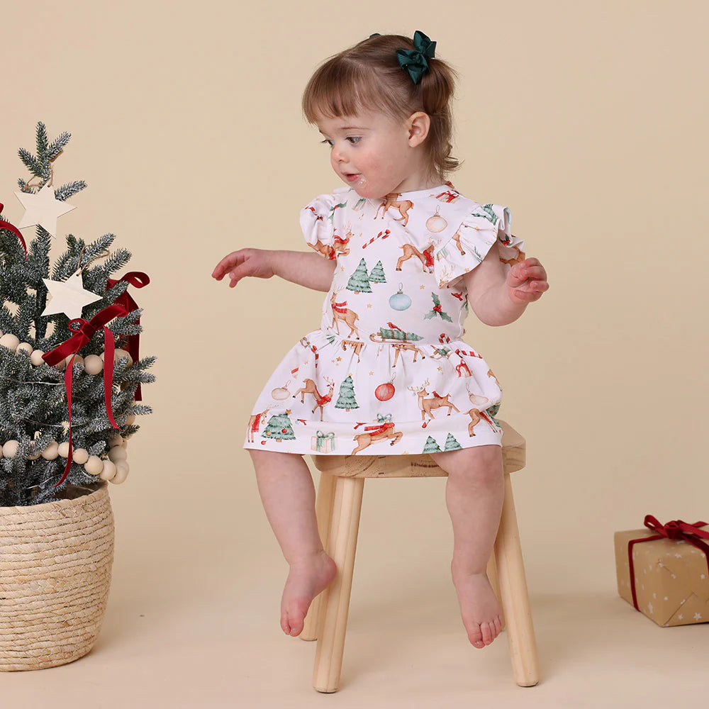 Prancer & Friends Short Sleeve Organic Dress