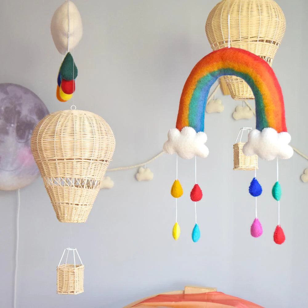 Nursery Cot & Ceiling Mobiles – Handmade Felt Designs