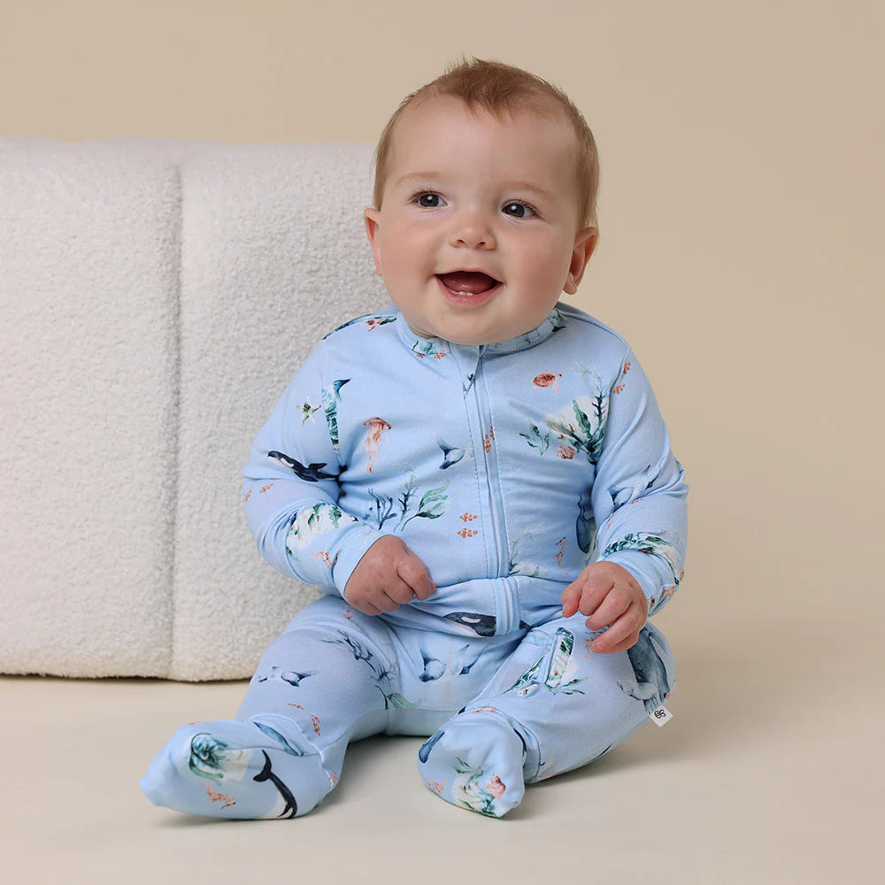 Blue Ocean Organic Snugglesuit Convertible Romper