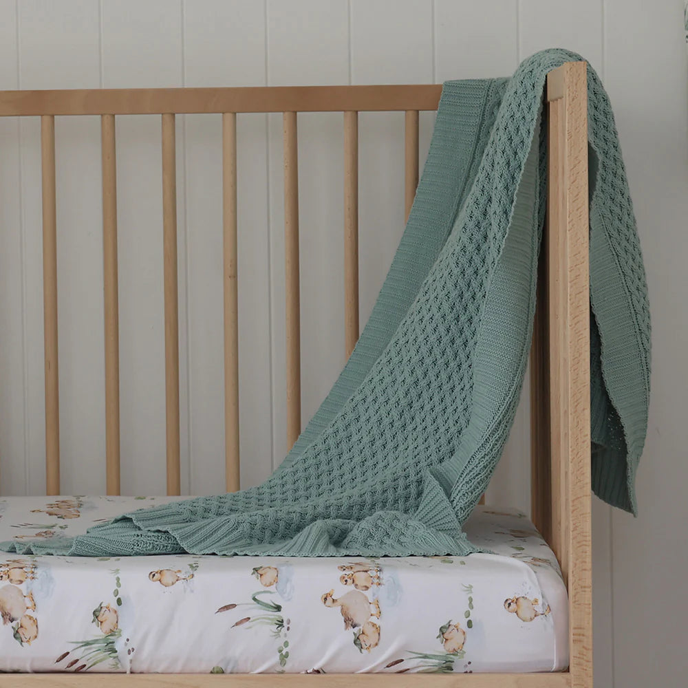 Diamond Knit Organic Baby Blanket