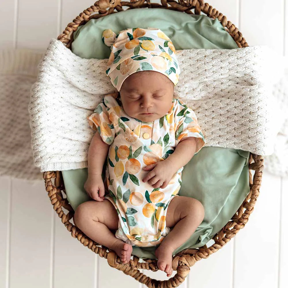 Sunny Citrus Short Sleeve Organic Bodysuit