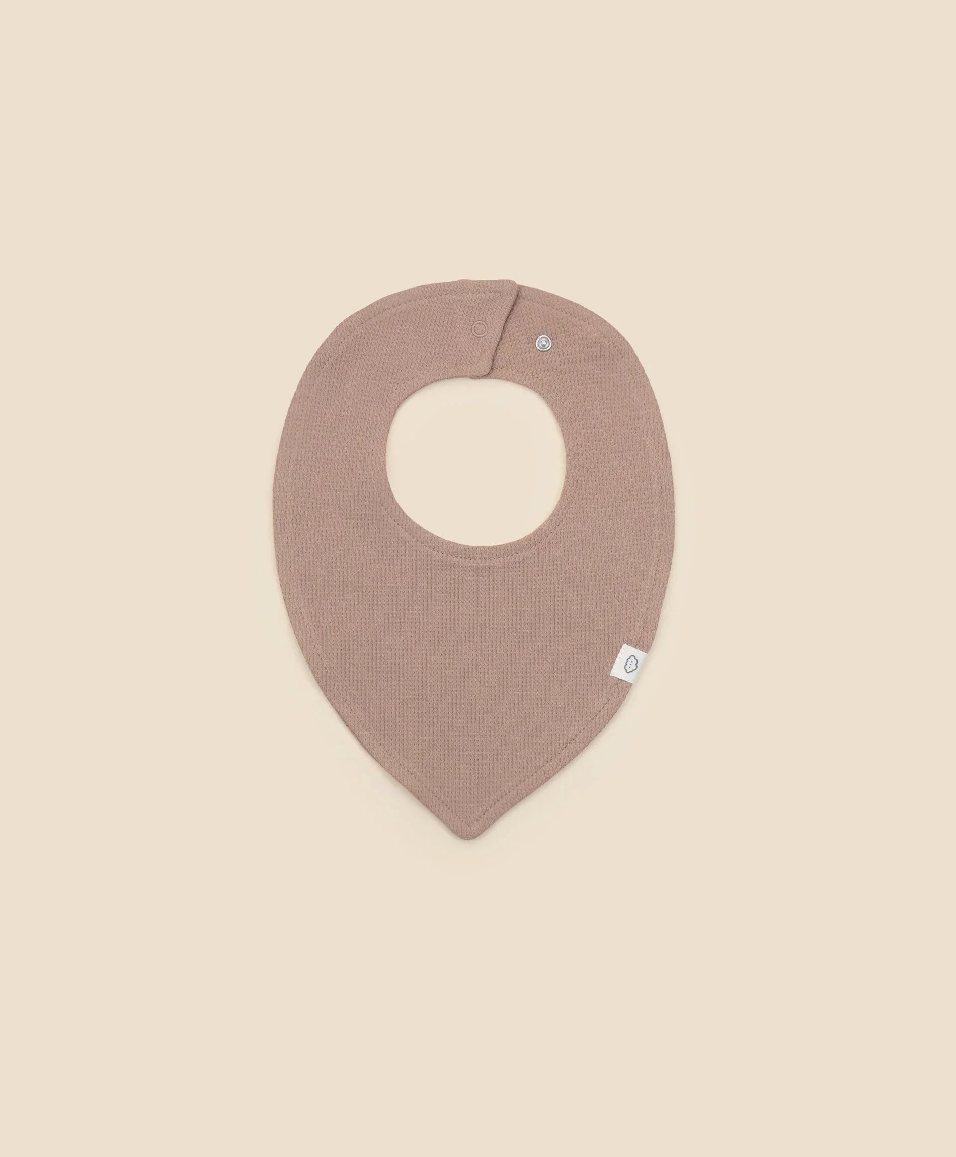Organic Cotton Waffle Triangle Bib - Mocha