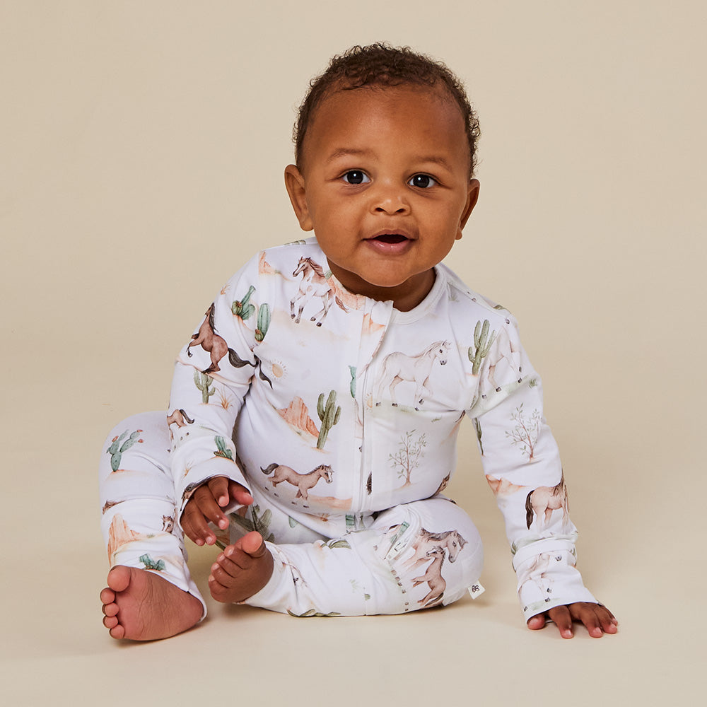 Wild Horses Organic Snugglesuit Convertible Romper