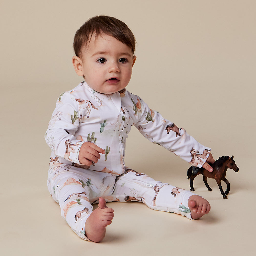 Wild Horses Organic Snugglesuit Convertible Romper