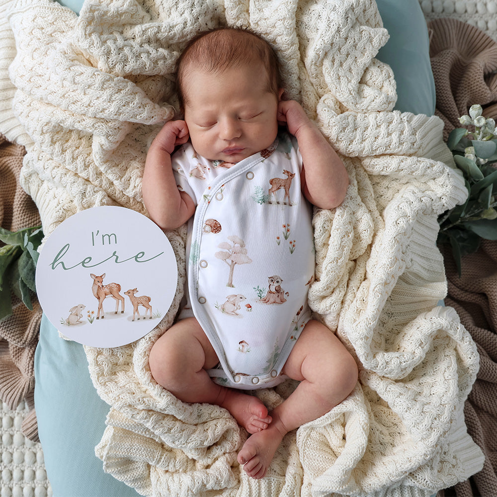 Snuggle Hunny Short Sleeve Organic Kimono Bodysuit