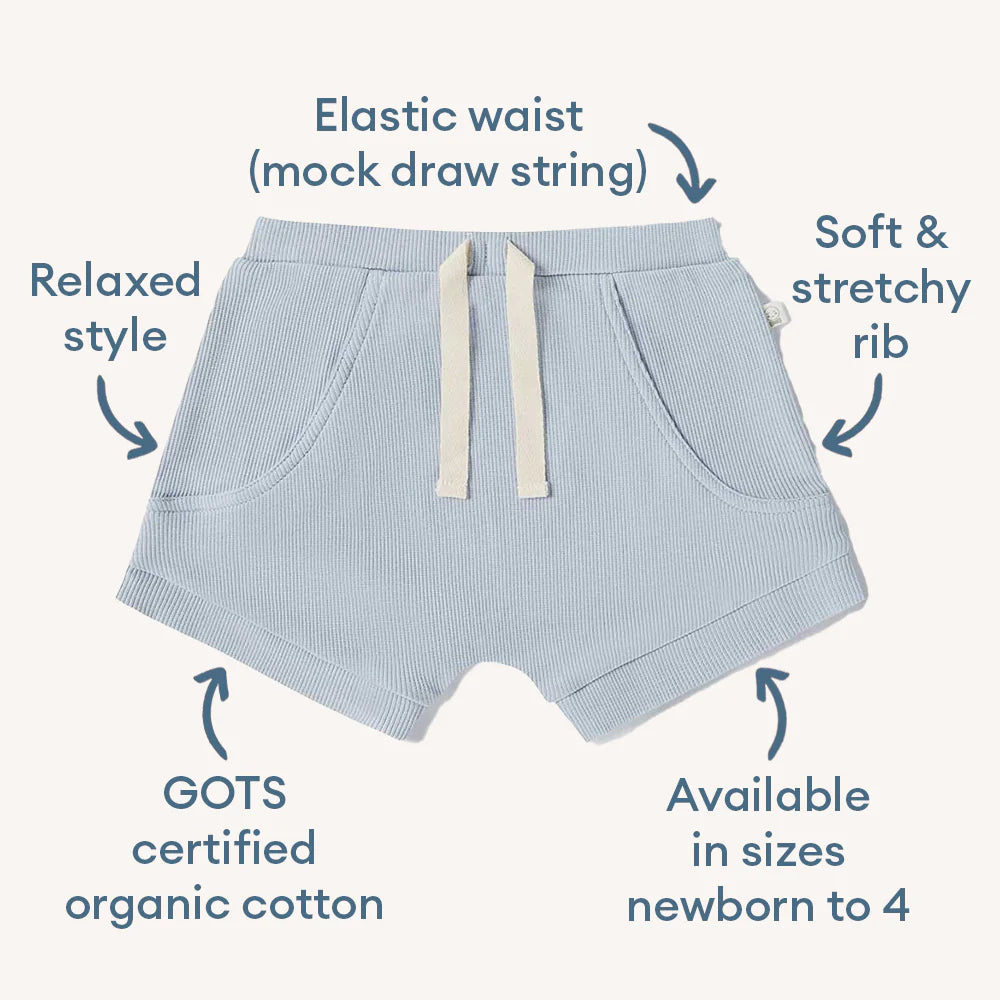 Organic Cotton Rib Shorts