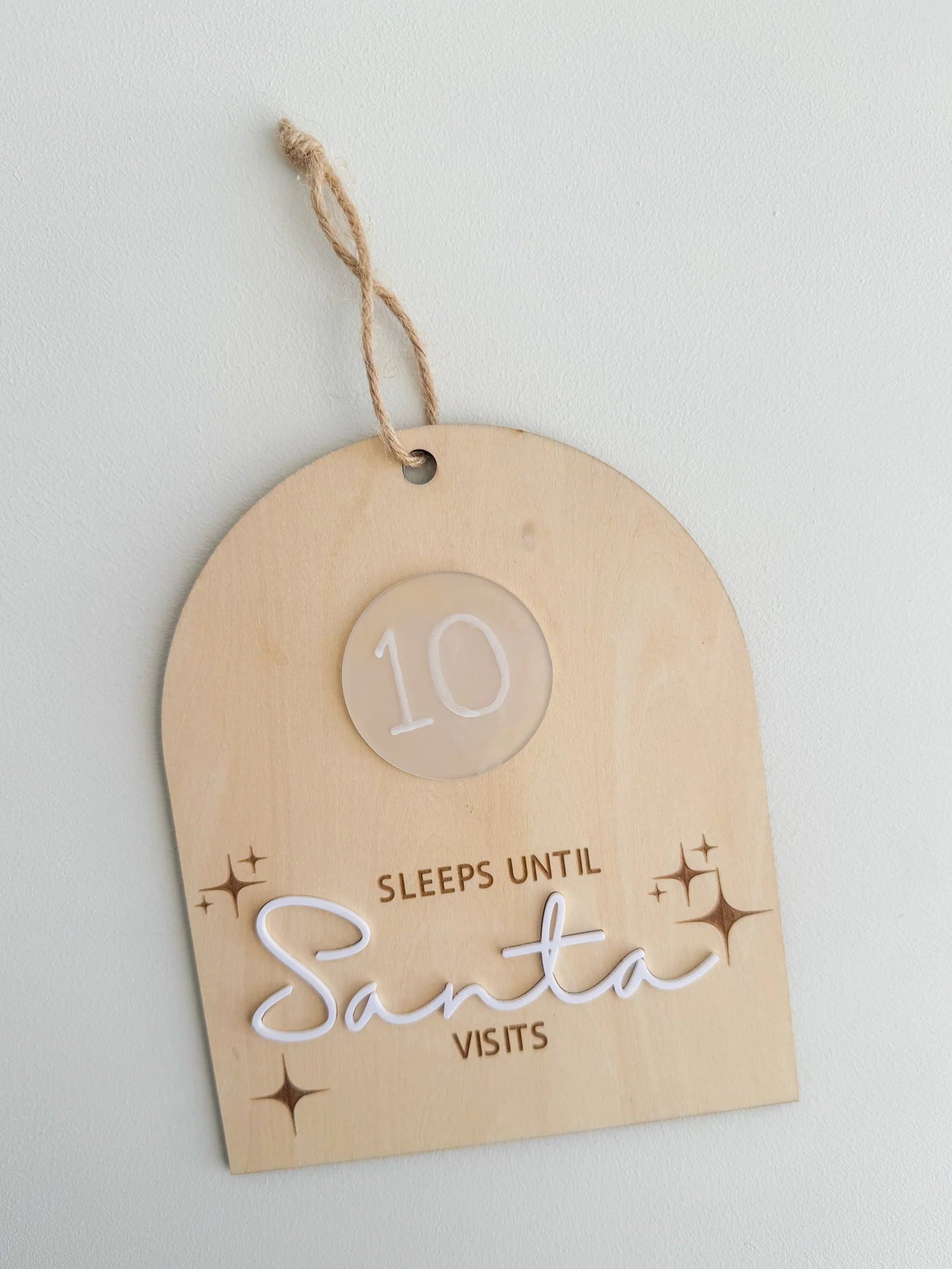 Sleeps Until Santa Visits Plaque