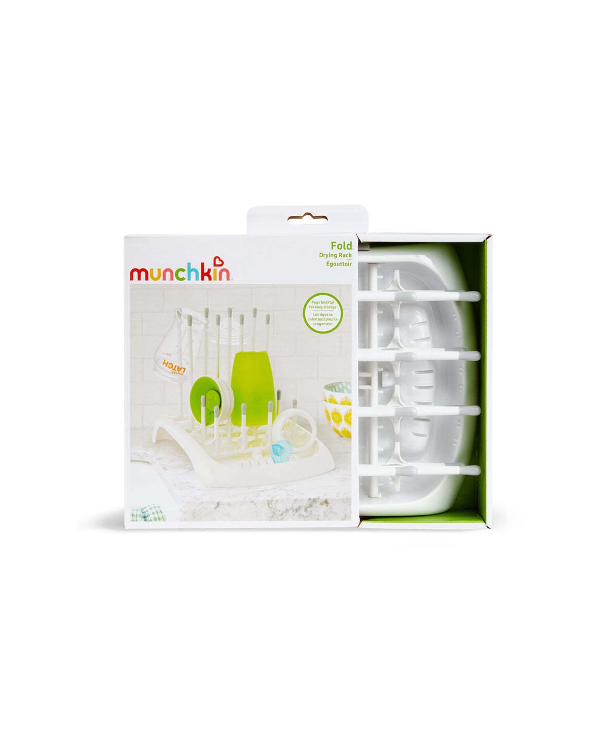 Munchkin Fold-up Adjustable Anti-scratch Baby Bottle Cup Straw Air Drying Rack