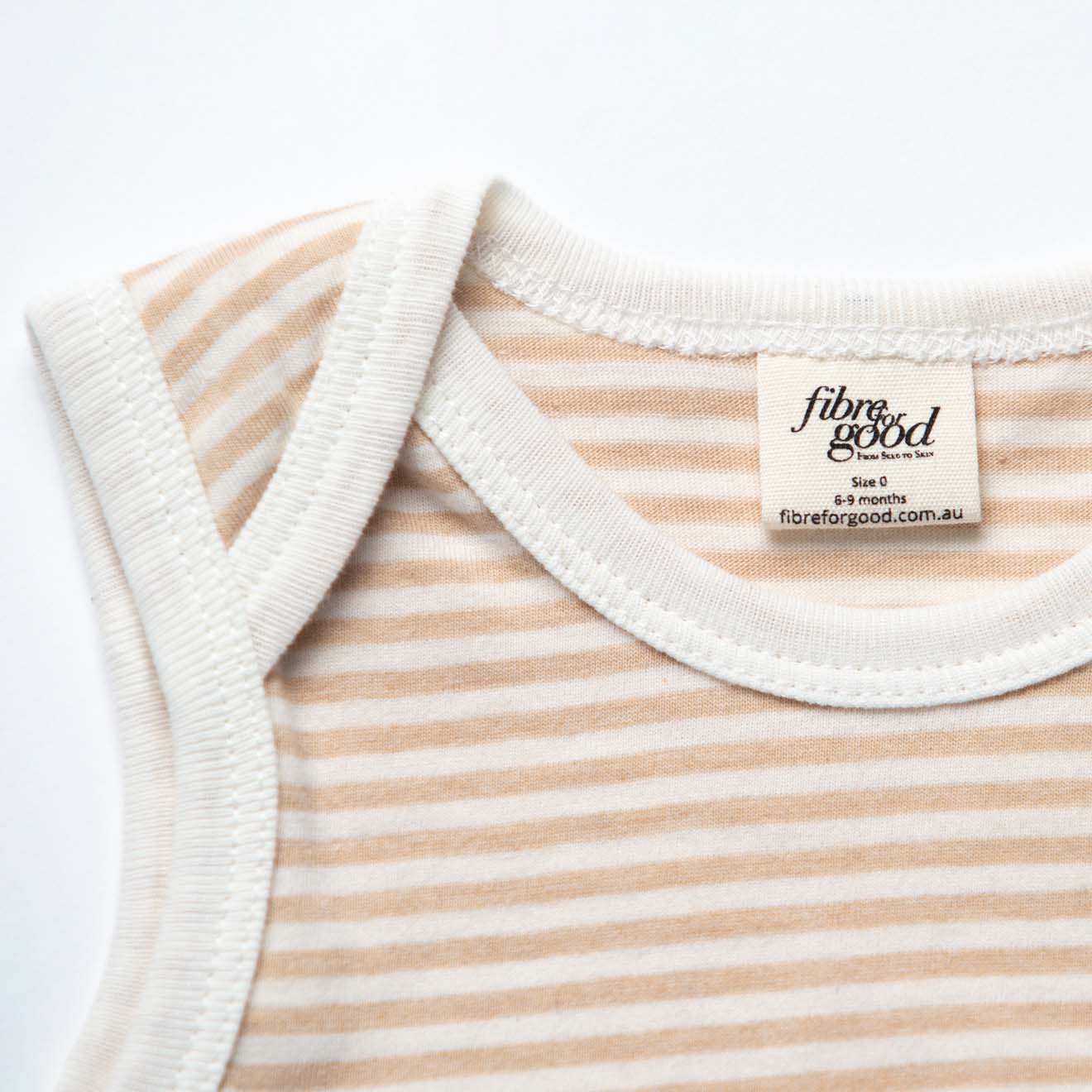Undyed Organic Cotton Jersey Stripe Body Suit