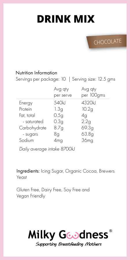Milky Goodness Chocolate Lactation Drink Mix | 10 Single Serves